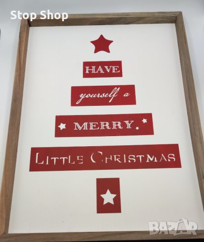 Дървена коледна картина табела Christmas , снимка 2 - Картини - 38773156