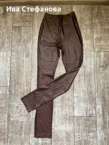 Нов висока талия кафяв еластичен ежедневно елегантен панталон , снимка 4 - Панталони - 44034976