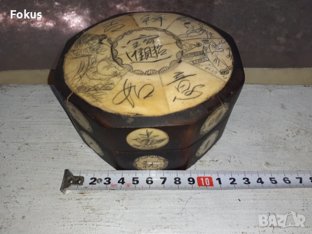 Стара антикварна кутия от дърво и слонова кост, снимка 7 - Антикварни и старинни предмети - 53456850