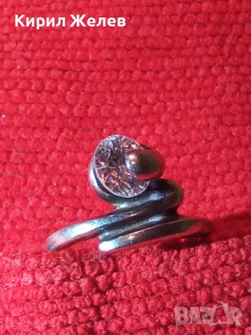 АВТОРСКИ СКЪПОЦЕНЕН СРЕБЪРЕН ПРЪСТЕН с ПЕЧАТ на БИЖУТЕРА и БРИЛЯНТНО ФАСЕТИРАН ИСКРЯЩ ЦИРКОН 36127
