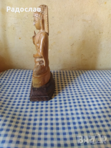 стара дървена статуетка Буда, снимка 3 - Статуетки - 52270451