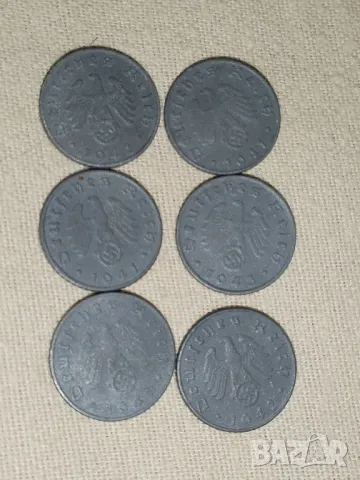 Райх монета - Германия - 5 пфенига | 1942-1941-1943-1944г серия D, снимка 2 - Нумизматика и бонистика - 47838250