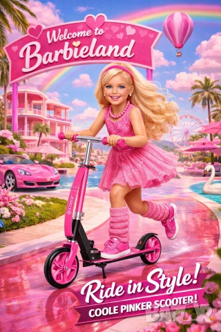 Детски скутер /розова тротинетка до 100 кг