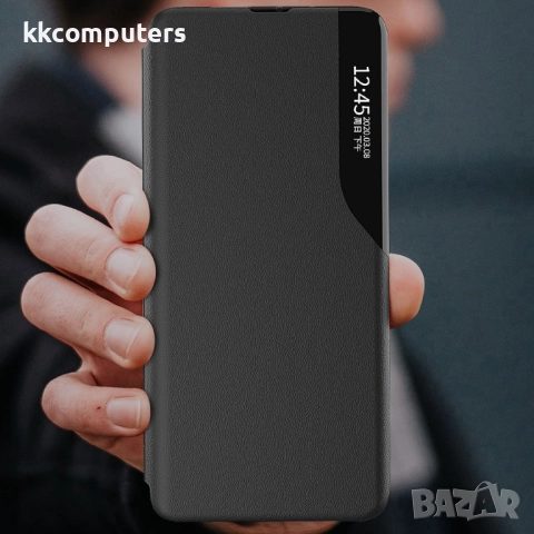 Защитен Кожен калъф със Стойка за Samsung Galaxy A17 5G / A17 4G | Протектор в Комплекта | Цвят: Чер, снимка 13 - Калъфи, кейсове - 52198639