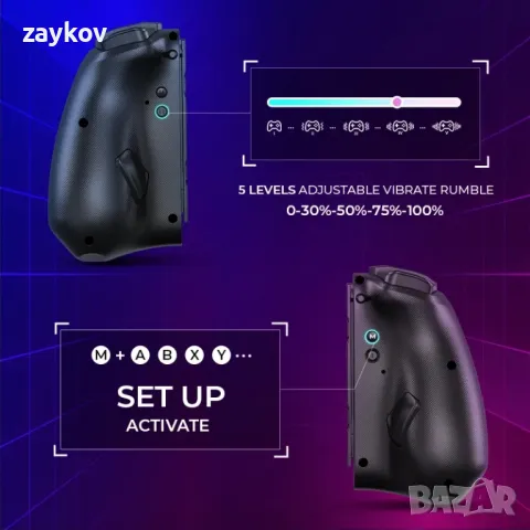 NYXI Hyperion Meteor Light Wireless Joy-pad с 8 цветни LED за Switch/Switch OLED, снимка 2 - Аксесоари - 47307550