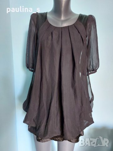 Уникална черна рокля / копринен сатен и органза / "YSL" , снимка 8 - Рокли - 18008668