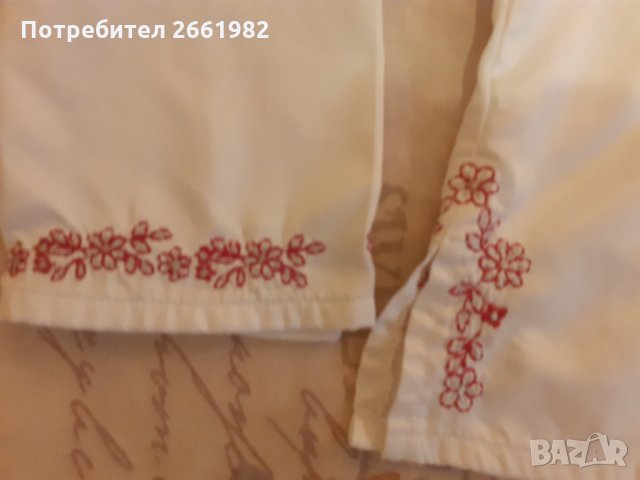Сатенена бяла блузка с бродерия, снимка 3 - Детски Блузи и туники - 33374822