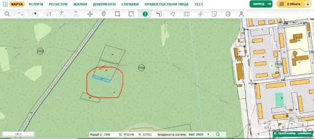 Продава парцел 500м2 Западен парк до Средна алея