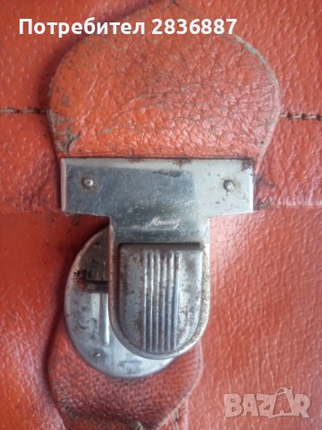 Стара оранжева кожена офис чанта, снимка 14 - Чанти - 36699244