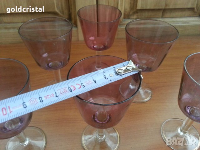 Стъклени чаши чашки цветно стъкло, снимка 2 - Антикварни и старинни предмети - 37056405