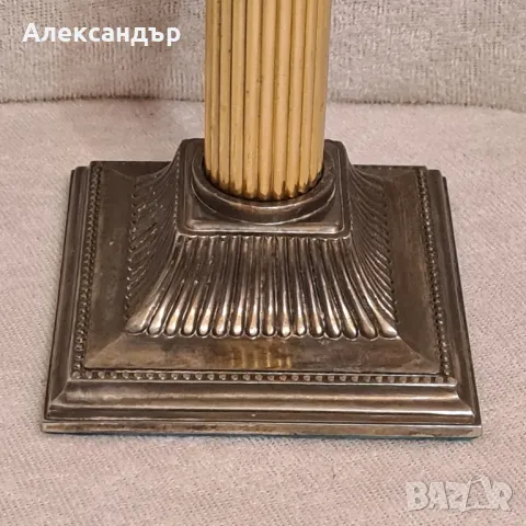 Чифт антични свещници сребърни , снимка 4 - Декорация за дома - 47806911