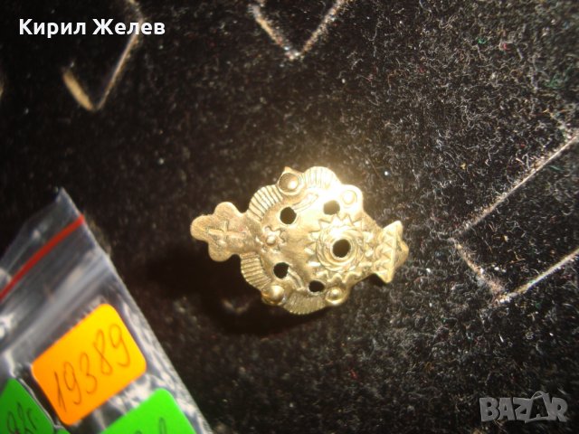 РЯДКА СТАРИННА ПОЗЛАТЕНА КОКАРДА ЗНАЧКА с КРЪСТЧЕ МНОГО ИНТЕРЕСНА ОРНАМЕНТИРАНА 19389, снимка 9 - Колекции - 32241411