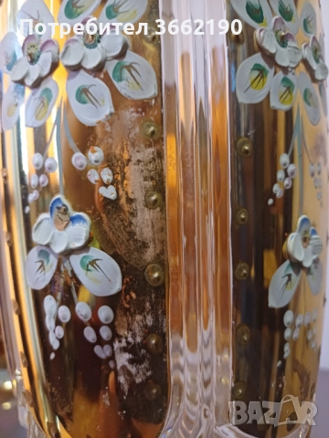 Стара ваза Бохемия, снимка 3 - Вази - 52759277