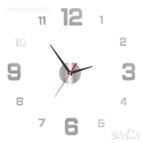 3D светещ стенен часовник,Направи си сам, Декорация за стена, 120см, снимка 8 - Стенни часовници - 49273146