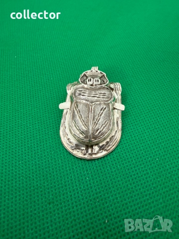 Сребърна висулка скарабей / бръмбар. №7437, снимка 3 - Колиета, медальони, синджири - 51942509