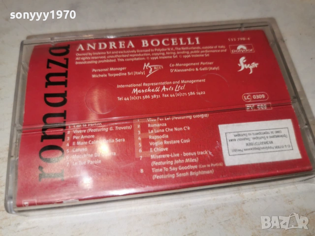 ANDREA BOCELLI 2601261933, снимка 12 - Аудио касети - 53236040