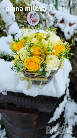 Кашпа с рози от пластичен сапун!!, снимка 11 - Декорация за дома - 53324601