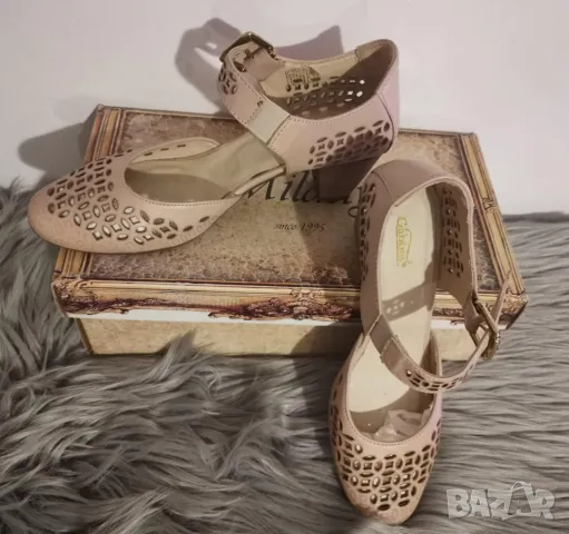 Дамски Сандали естествена кожа на ток , снимка 5 - Дамски обувки на ток - 50225505