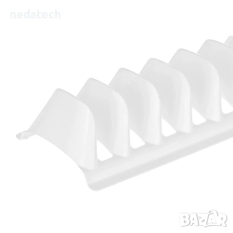 Кухненски пластмасов органайзер с 8 позиции, Бял, 29,5x13,5x6,5 см.