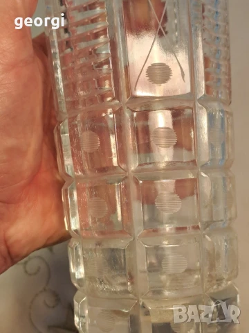 ретро масивна стъклена ваза 26/3, снимка 4 - Вази - 50693594