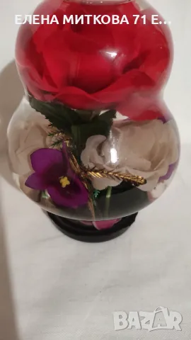 Прекрасен жив букет от цветя в стъкленица и течност, снимка 4 - Декорация за дома - 49521520