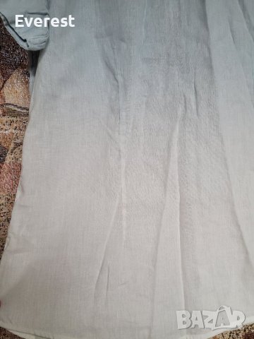Ленена риза мъжка ,преливащо от бяло в синьо- L размер, снимка 4 - Ризи - 40019454