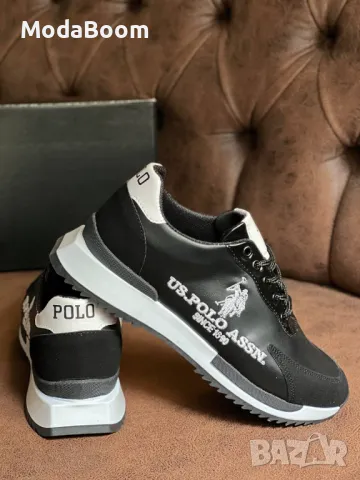 US. Polo Assn. черни мъжки маратонки 