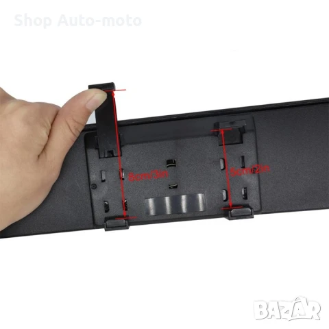 Огледало за обратно виждане Automat, С компас и термометър, Огледало 30.7см, снимка 4 - Аксесоари и консумативи - 50868788