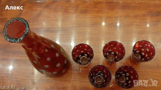 Стар сервиз за ракийка–Ръчно изработен, Отличен!, снимка 2 - Сервизи - 32668272