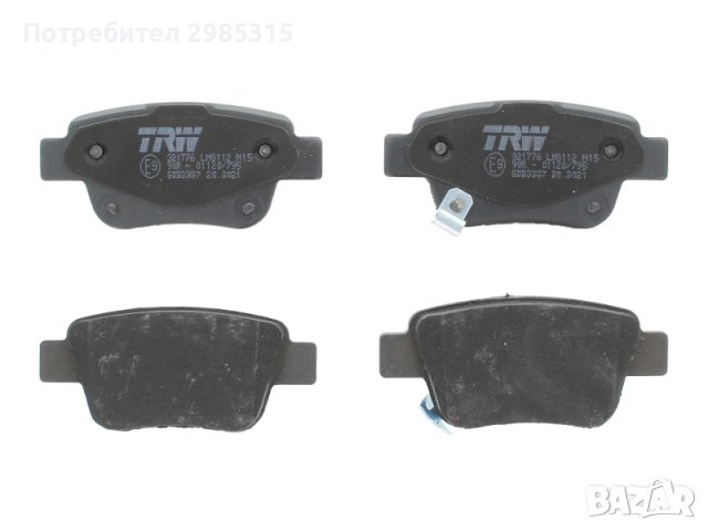 спирачни накладки Задни TOYOTA AVENSIS, COROLLA VERSO, PREVIA 