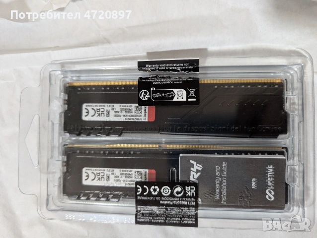 RAM памет Kingston Fury DDR4-3200 16384MB PC4-25600 (Kit of 2x8192) Beast Black (KF432C16BBK2/16), снимка 3 - RAM памет - 53276842