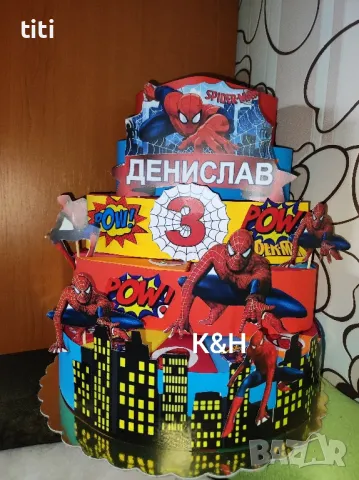 Картонена торта Спайдърмен 