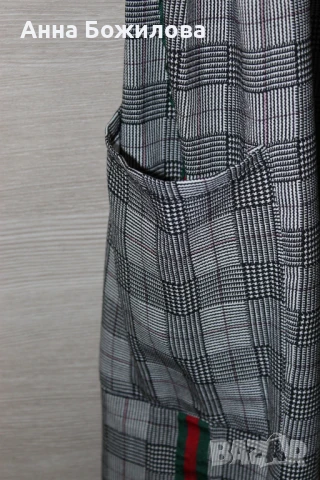 Дълга черно-бяла карирана рокля - сукман GIWEEN + ПОДАРЪК | Long checkered dress + A GIFT, снимка 5 - Рокли - 50443112