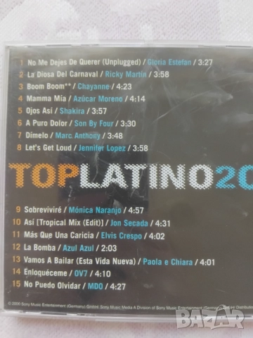 Top Latino 2000 - матричен диск латино музика, снимка 2 - CD дискове - 51610247