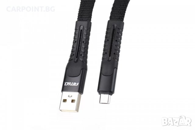 КАБЕЛ ЗА ТЕЛЕФОН ПРУЖИНЕН USB + MICROUSB 120CM FULLLINK UC-12 02529, снимка 3 - USB кабели - 38608778