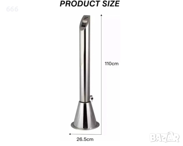 Подов пепелник, вертикален кош за боклук от неръждаема стомана за вътрешна и външна употреба с ключ, снимка 5 - Други стоки за дома - 52929850