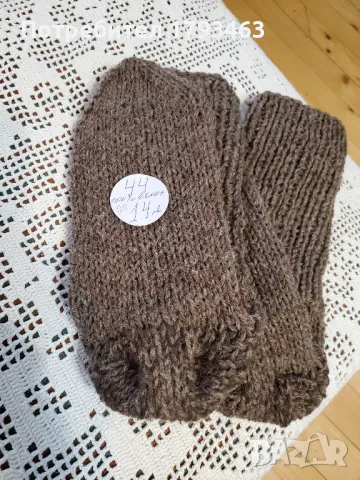 Ръчно плетени мъжки чорапи от вълна.Размер 44, снимка 2 - Мъжки чорапи - 49650914