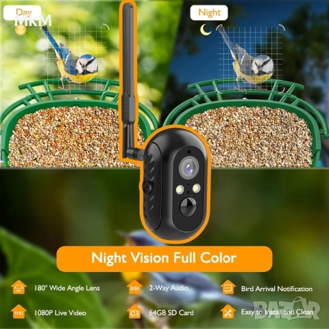 Камера в хранилка за птици с интелигентен изкуствен интелект, снимка 4 - Други - 51146806