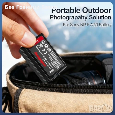 Нови NP-FW50 2 броя батерия 1500mAh за Sony A7 II A7R A7S A6300 A6500, снимка 7 - Батерии, зарядни - 53534561
