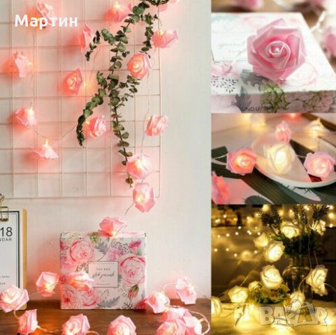 Рози LED светещи за декорация Коледа - елегантен лукс и романтично усещане, снимка 9 - Изкуствени цветя - 26861593