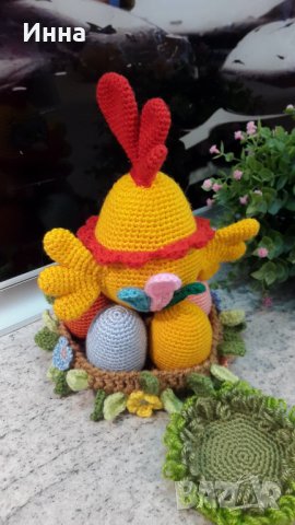 Великденски подаръци. Петел + яйца. Плетена играчка. Ръчно изработени., снимка 17 - Романтични подаръци - 39876036