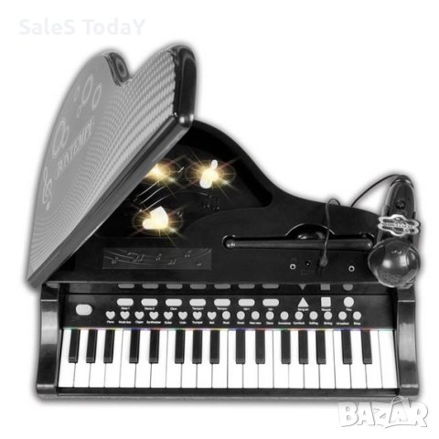 Детско пиано със седалка и микрофон, снимка 3 - Музикални играчки - 43005787