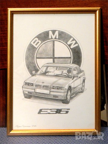 Рисунка на БМВ Е36. Худ. Мартин Гергински