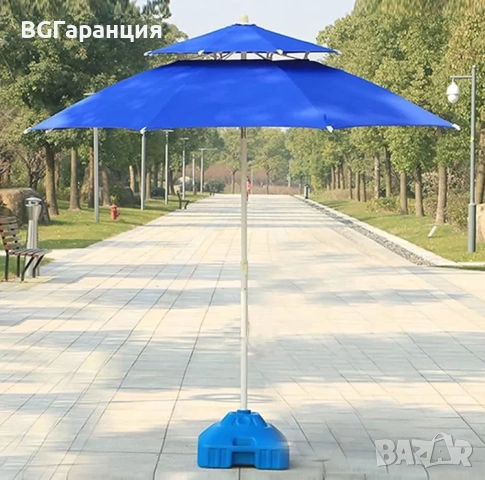 Качествен Чадър с два покрива, снимка 7 - Градински мебели, декорация  - 52029342