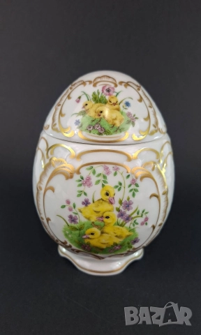 Порцеланово яйце с великденска декорация - Lindner