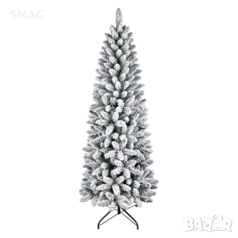 Коледна елха Slim зелена със заснежена корона - 210см_1227392