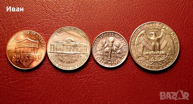 Монети от САЩ - 1, 5,10 и 25 цента, снимка 3 - Нумизматика и бонистика - 47948567