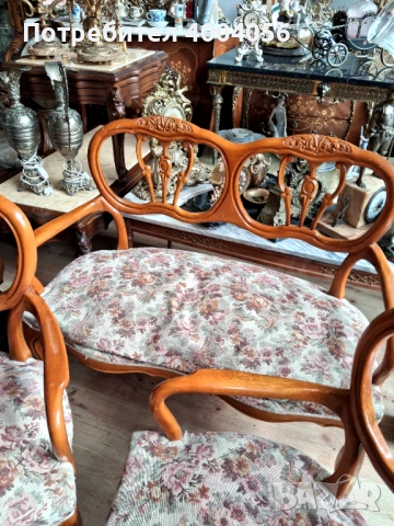 Диванче с кресла, снимка 5 - Антикварни и старинни предмети - 53574063