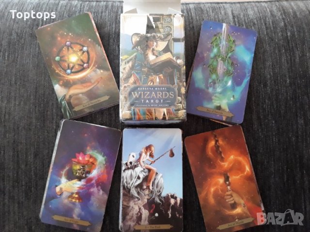 Вълшебни 78 таро карти - Wizards Tarot на Barbara Moore, снимка 5 - Карти за игра - 34659243