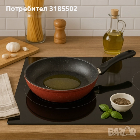 Тиган Rosberg, Дълбок, Мраморно покр., Индукция, Бордо меланж, снимка 6 - Съдове за готвене - 51457495